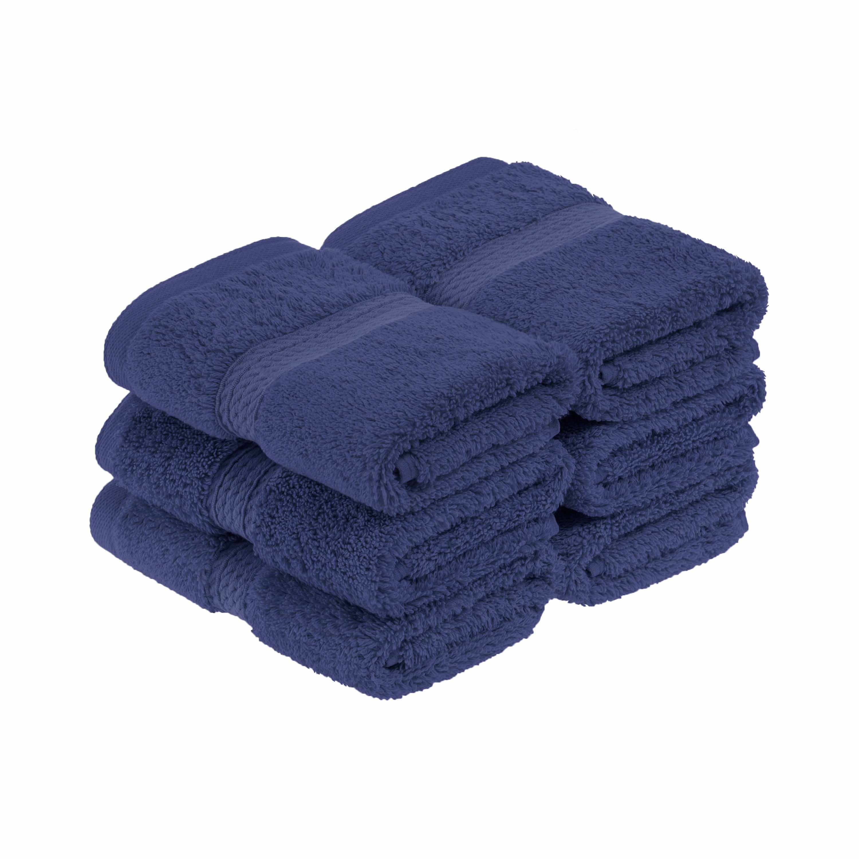 Egyptian Cotton 900 GSM Hotel Quality 6-Piece Face Towel Set Navy Blue