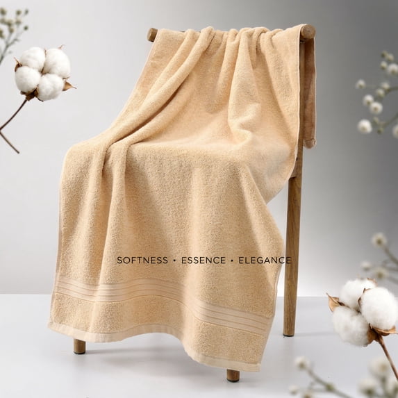 Egyptian Cotton Bath Towels 24×47 Inch, 100% Cotton 800 GSM Bath Towels, Highly Absorbent Ultra Soft Skin-Friendly Low-Lint Luxury Bath Towels for Home, Guest Room, Gym and Pool Use