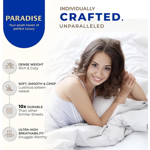 Egyptian Cotton Bed Sheets Queen Size Set - 4 PC High Thread Count Egyptian Cotton Queen Size Sheets Deep Pocket 16" (Sea Foam), Soft Cooling Sateen Luxury Hotel Bed Sheet