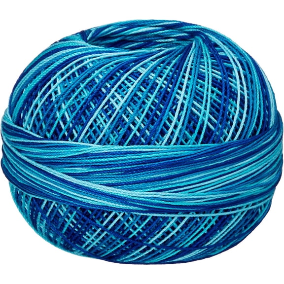 Egyptian Cotton Crochet Thread, Tatting Thread, and Knitting Thread Lace Size 20 (25 Grams 210 Yards) HH20149, Peacock Blues