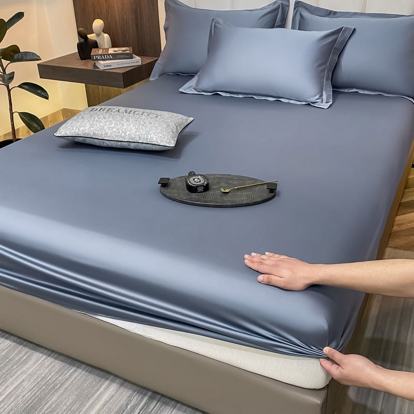 Egyptian Cotton Fitted Sheet with Elastic Band Luxury Soft Mattress