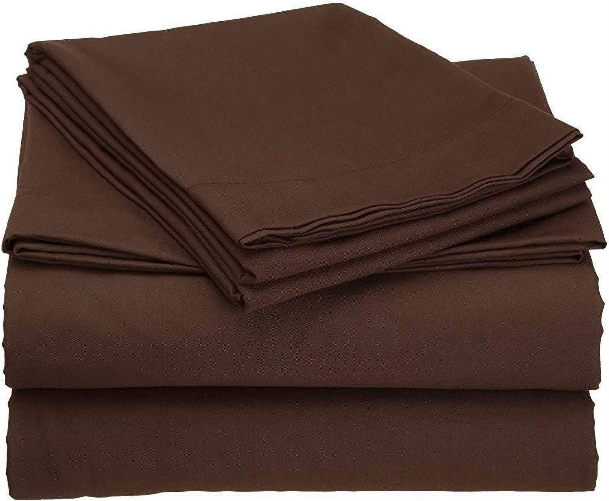 Egyptian Cotton Full Sleeper Sofa Bed Sheet Set 400 Thread Count 54"x72"x6" Chocolate Solid