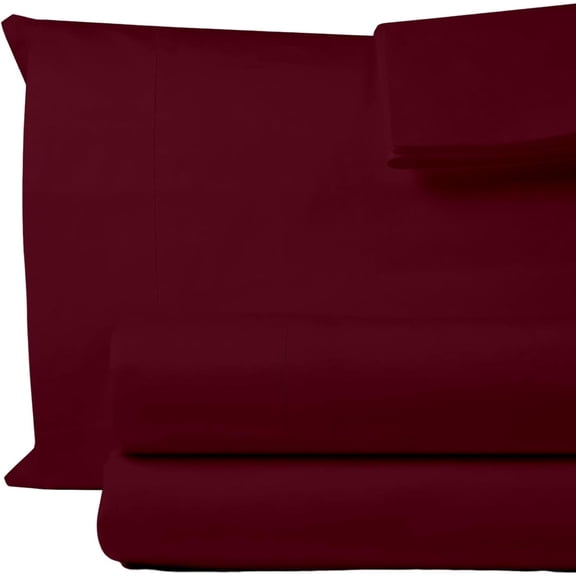 Egyptian Cotton Queen Bed Sheets Set 1000 TC Luxury Hotel Soft and Smooth Burgundy Queen Size Sheet Set Sateen Weave Extra Long Staple Cotton 16" Deep Pocket Bedding - Burgundy, 4 Piece
