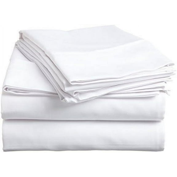 Egyptian Cotton Queen Sleeper Sofa Bed Sheet Set 62"x74"x6" White Solid