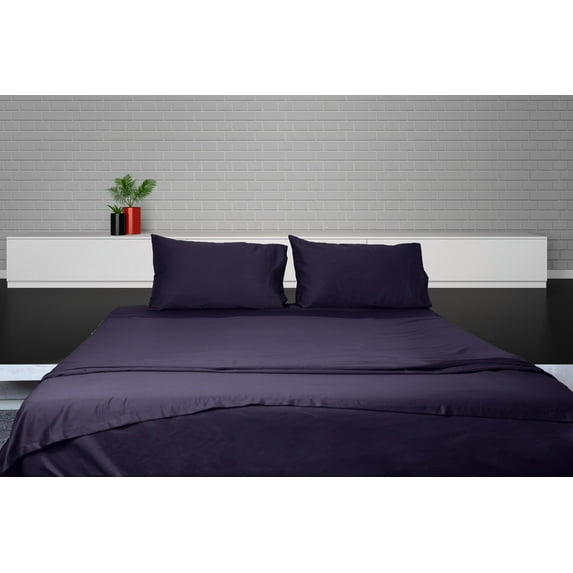 Egyptian Cotton Sheet Set | Sheet Set Cal-Queen Size | 4 Piece Sheet Set | Bed Sheet Set | Wrinkle & Fade Resistant | Navy Blue Sheet Set | 600 TC 15 Inch Dp Comfy Bedding Set !!