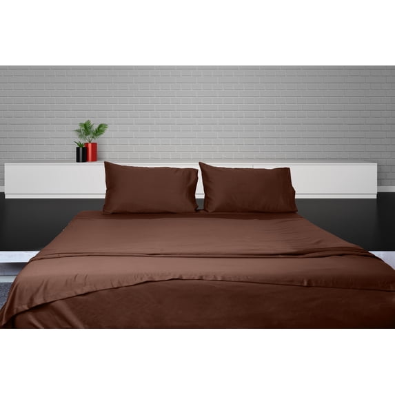 Egyptian Cotton Sheet Set | Sheet Set Twin XL Size | 4 Piece Sheet Set | Bed Sheet Set | Wrinkle & Fade Resistant | Chocolate Sheet Set | 600 TC 15 Inch Dp Comfy Bedding Set !!