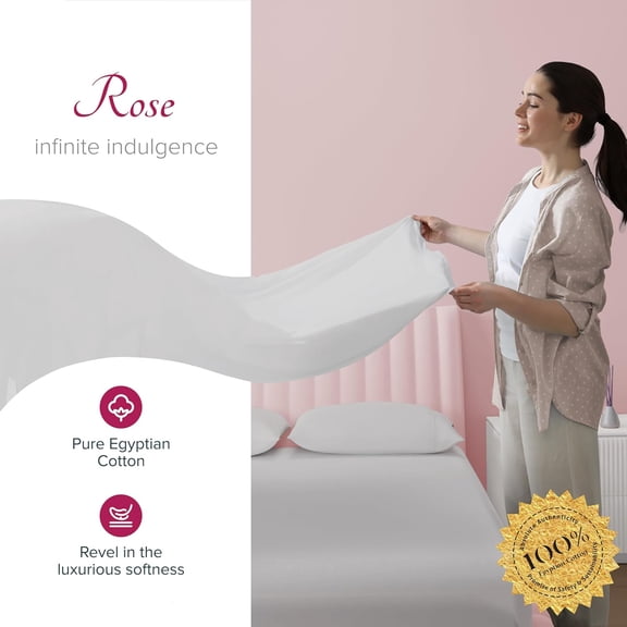 Egyptian Cotton Sheets King Size - Luxury 1200 High Thread Count Egyptian Size Sheets Set (4 PC, Light Grey), Soft, Cooling, 17" Deep Pocket Sateen Weave Hotel Bedding