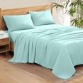 thumbnail image 1 of Egyptian Cotton Sheets RV King (72" x 80") Size Sheet Set, 4-PCs Bed Sheets, Bedding Sheets & Pillowcases, RV King Size, Fits 9-12" Deep Pocket Sheets, 600-TC Cotton Sheets, Aqua Blue, 1 of 8