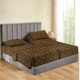 thumbnail image 1 of Egyptian Cotton Split Queen Sheets – 500 Thread Count, Ultra-Soft & Cozy, Easy Care, 19-21" Inch Deep Pocket, Split Queen Size, Leopard Print, 1 of 5