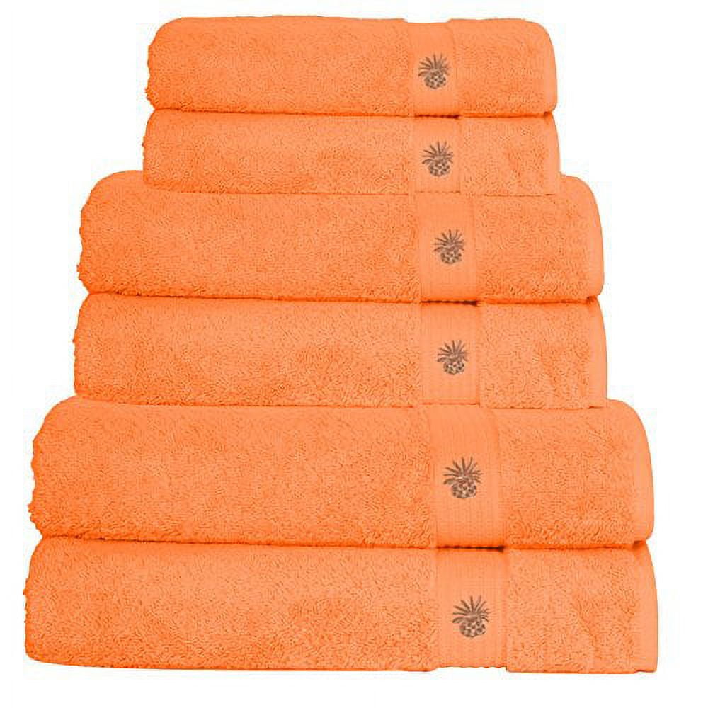 Egyptian Cotton Towels Highly Absorbent Extra Soft 6 Piece Set Peach