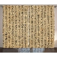 thumbnail image 1 of Ambesonne Egyptian Curtains 2 Panel Set, Ancinet Hieroglyphs, 108" x 84", Sand Brown Black, 1 of 3