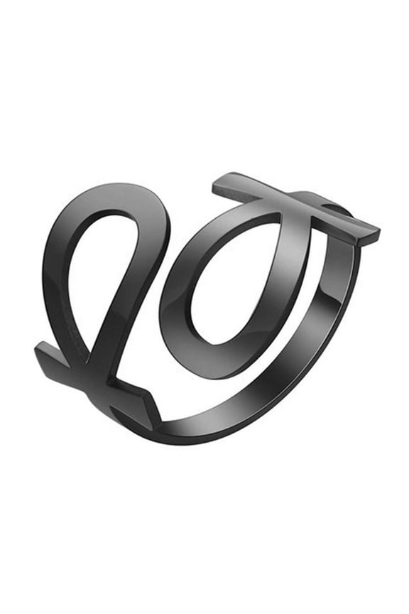 Egyptian Double Ankh Ring Black Stainless Steel Cosplay Spiritual Aunk Band