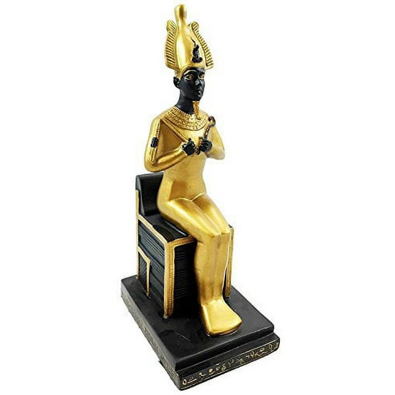 Egyptian God Afterlife Underworld Deity Osiris Sitting On Throne Figurine Sculpture