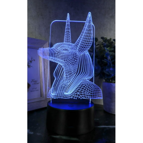 Egyptian God Of Afterlife Anubis Acrylic Art Panel Colorful LED Night Light