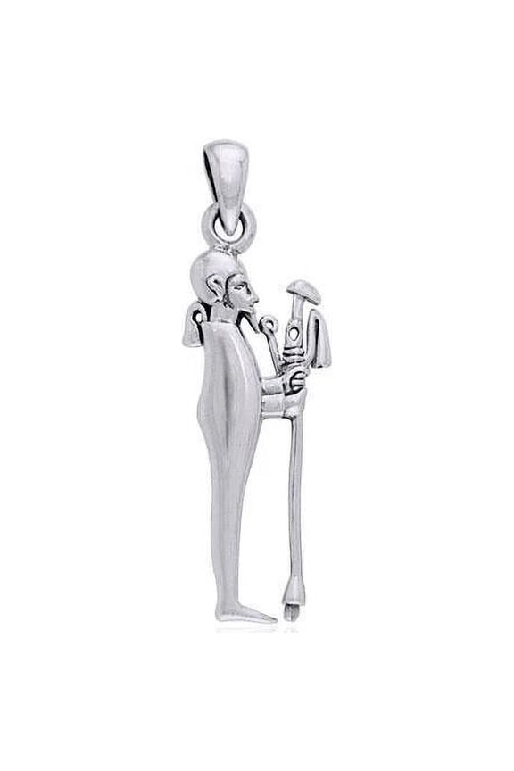 Egyptian God Ptah 925 Sterling Silver Pendant Fine Spiritual Amulet Jewelry