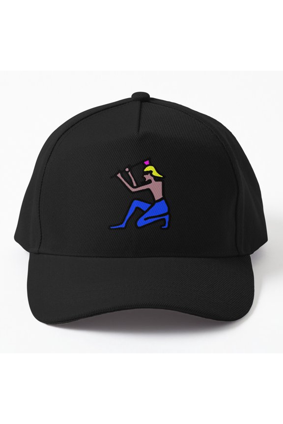 Egyptian Hieroglyphics Baseball Hat, Pharaoh Warrior Pyramids Nile Graphic Design, Cap