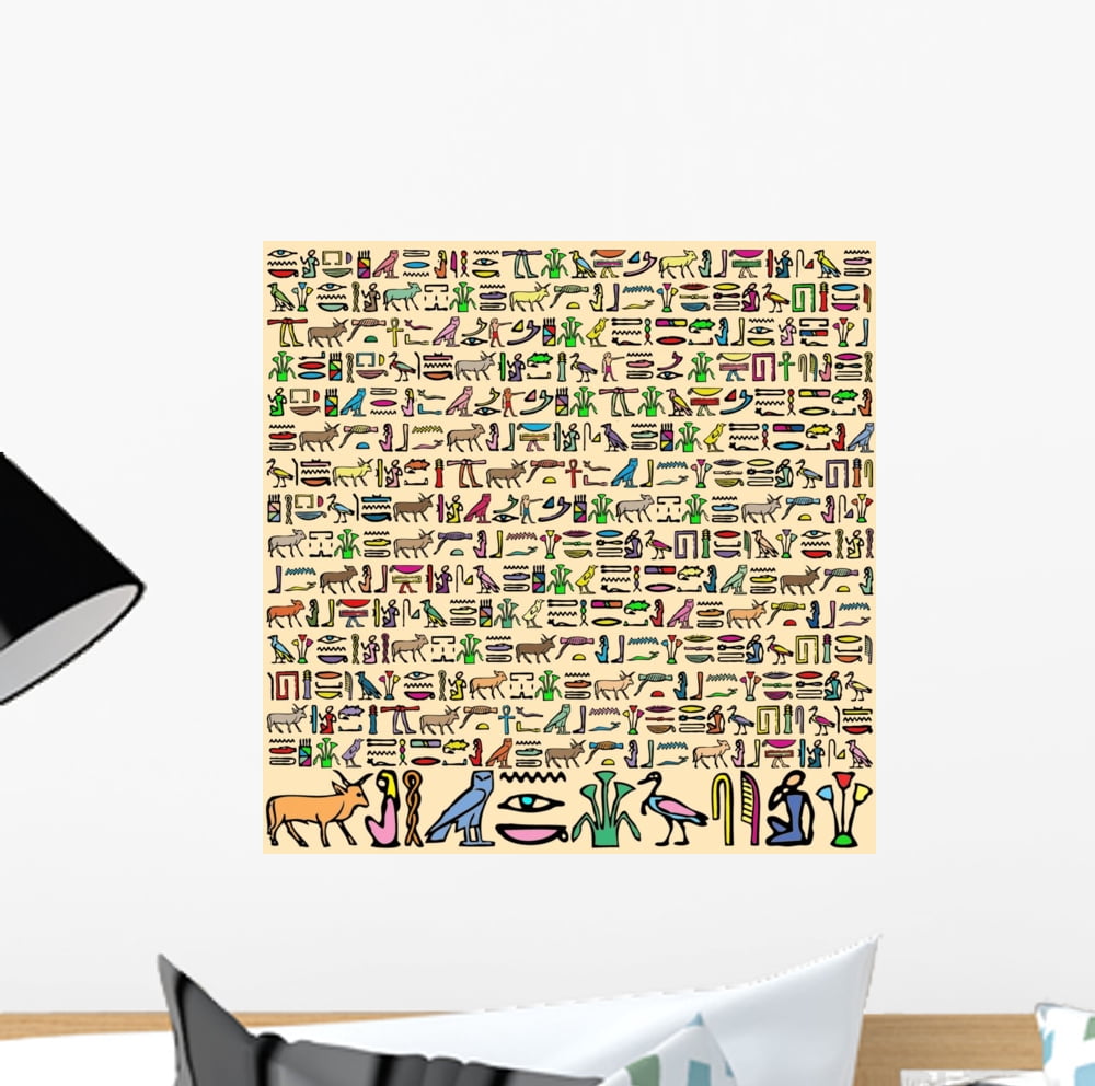Egyptian Hieroglyphics Wall Mural by Wallmonkeys Peel and Stick Graphic ...