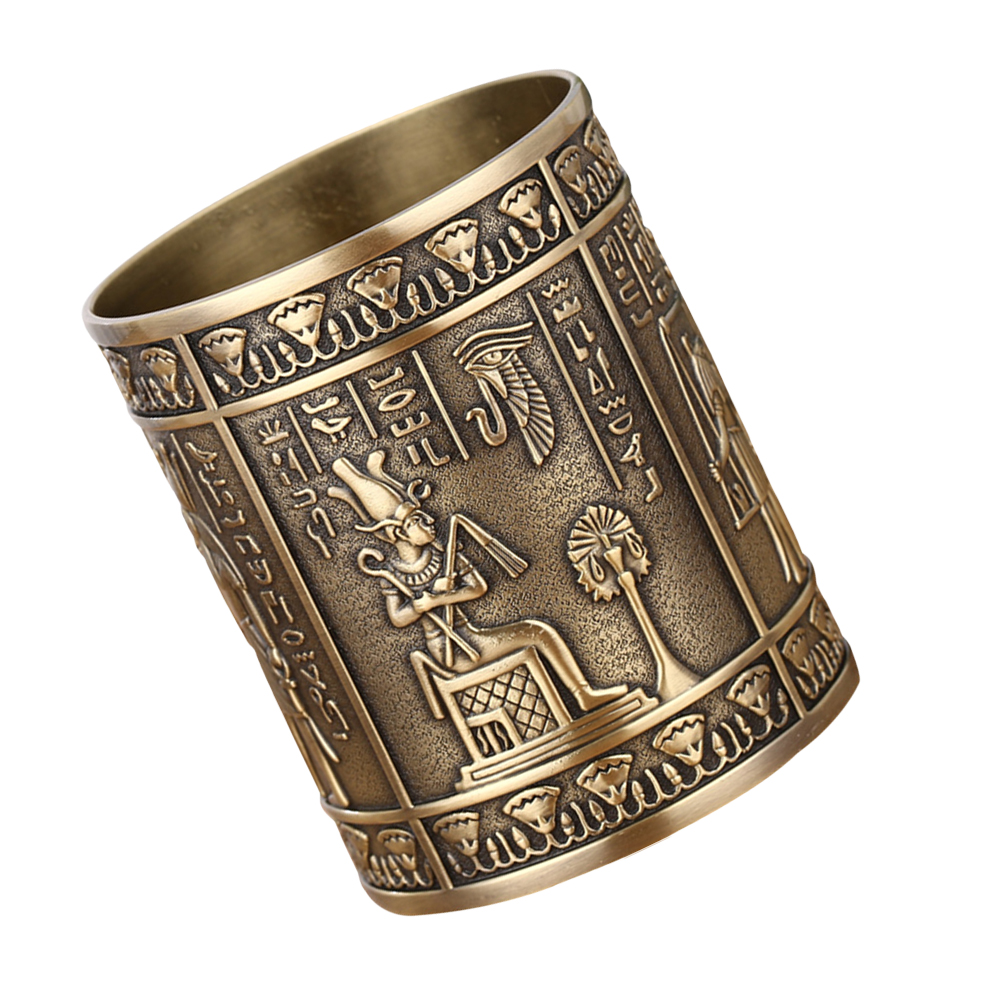 Egyptian Idol Pencil Holder Makeup Brush Cup Vessel Desktop Organizer