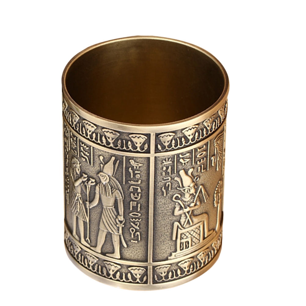 Egyptian Idol Pencil Holder Storage Box Organizer Office Desk