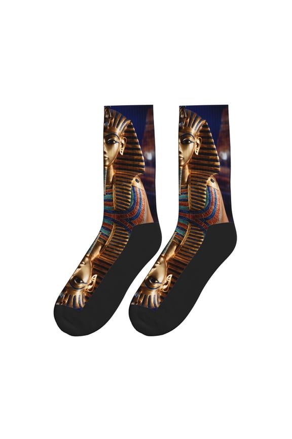 Egyptian King African Colorful Athletic Crew Novelty Socks For Men Women
