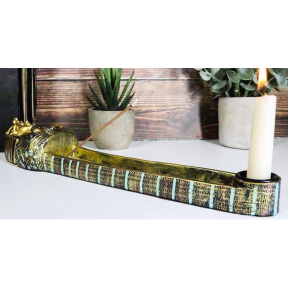 Egyptian King Tutankhamun Sarcophagus Mummy Stick Incense Candle Holder Figurine