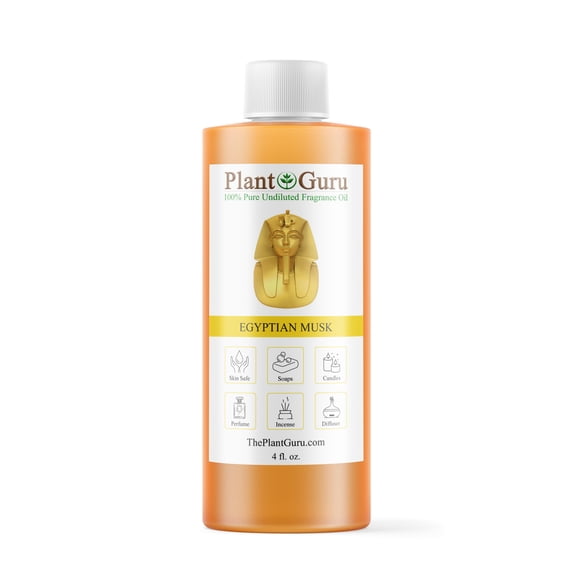 Egyptian Musk Fragrance Oil 4 fl. oz. Scented Oil for DIY Soap Making, Candles, Bath Bombs, Body Butters. Used In Aromatherapy Diffusers, Burners and Warmers. Great Addition To Lotions and Creams.