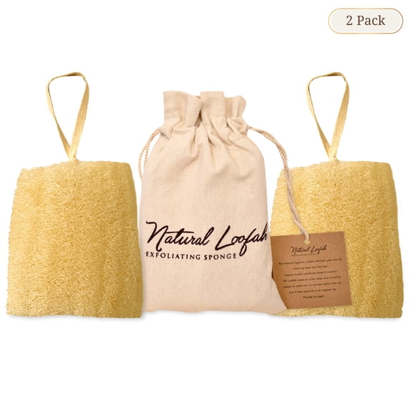Egyptian Natural Loofah Sponge Exfoliating Body Scrubber 2 Pack