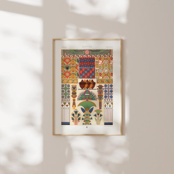 Egyptian Pattern Albert Racinet Lithograph Lornement Polychrome Island Wall Art Unframed Paper Print