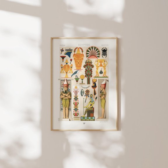 Egyptian Pattern Albert Racinet Lithograph Lornement Polychrome Nature Portrait Decor Unframed Paper Print
