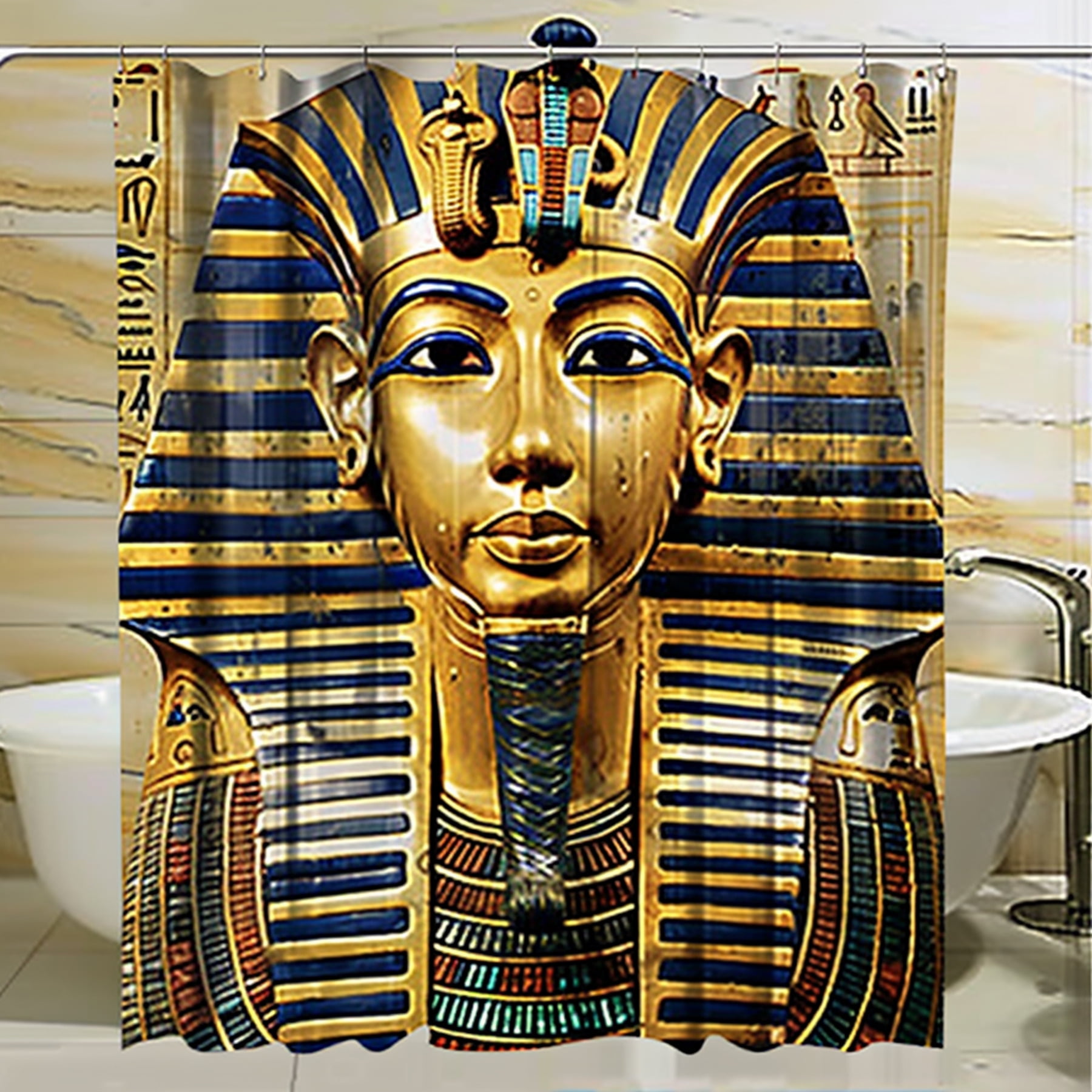 Egyptian Pharaoh Design Shower Curtain Egyptian Themed Bathroom Decor