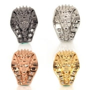 BACATUS Egyptian Pharaoh Head Beads CZ Pave Sphinx Beaded Charm for Bracelet Jewelry Making Findings 10x14mm 10Pcs