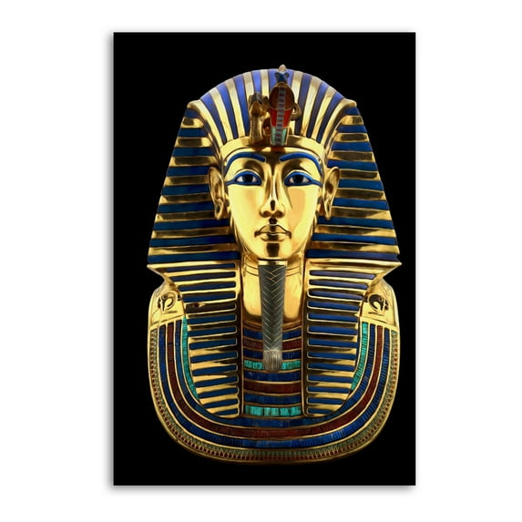 Egyptian Pharaoh King TUT Gold Headdress Mask Tutankhamun Artworks Canvas Poster Room Aesthetic Wall Art Prints Home Modern Decor Gifts 12x18inch(30x45cm)