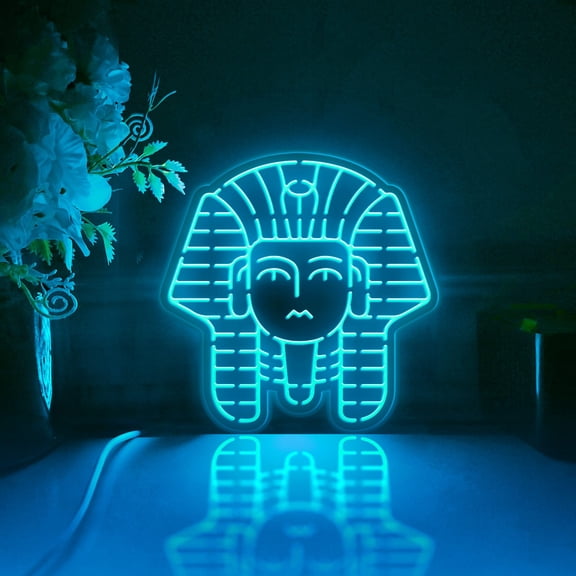 Egyptian Pharaoh Led Light Box, Dimmable Neon-Like Light Signs USB Power for Wall Decor Bedroom Decoration, RGB Light (WxH) 6"x6"