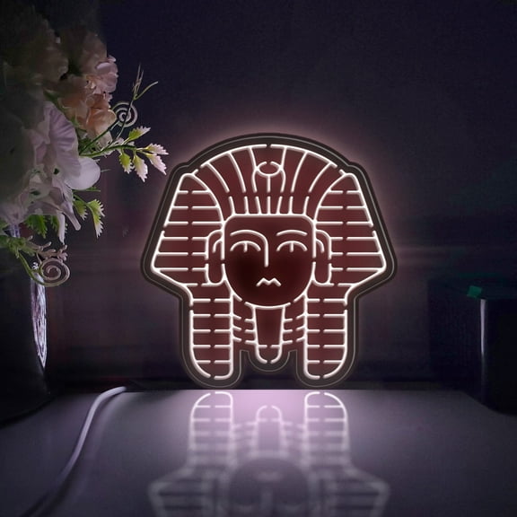 Egyptian Pharaoh Led Light Box, Dimmable Neon-Like Light Signs USB Power for Wall Decor Bedroom Decoration, Static Light (WxH) 6"x6"