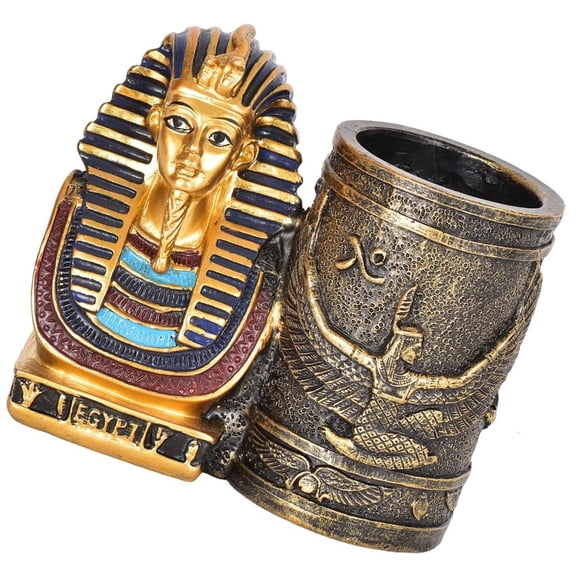 Egyptian Pharaoh Resins Desktop Decors Functional Storage Cup For Bookroom Organization