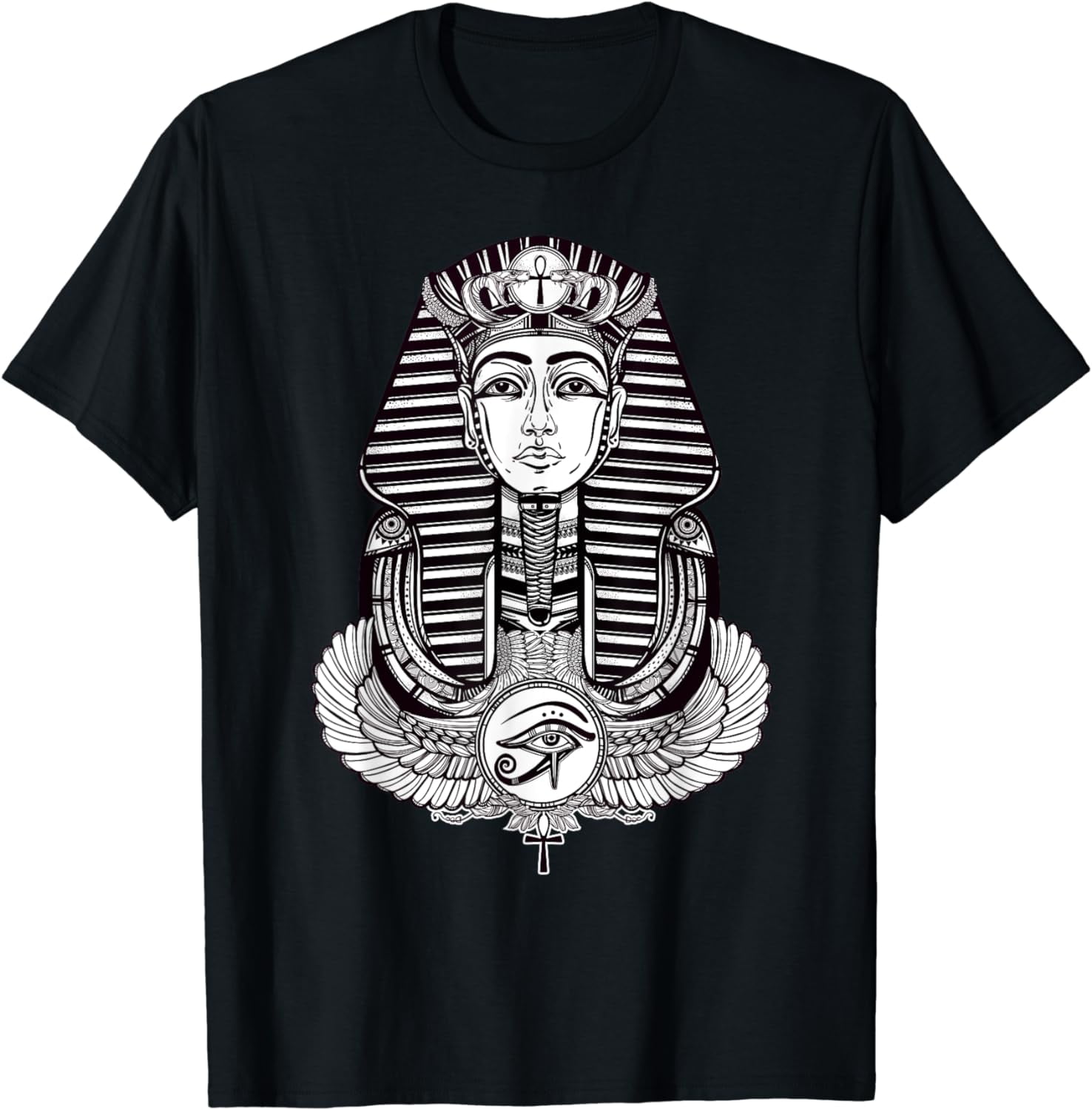 Egyptian Pharaoh with Winged Ankh Tshirt - God of Pyramids - Walmart.com