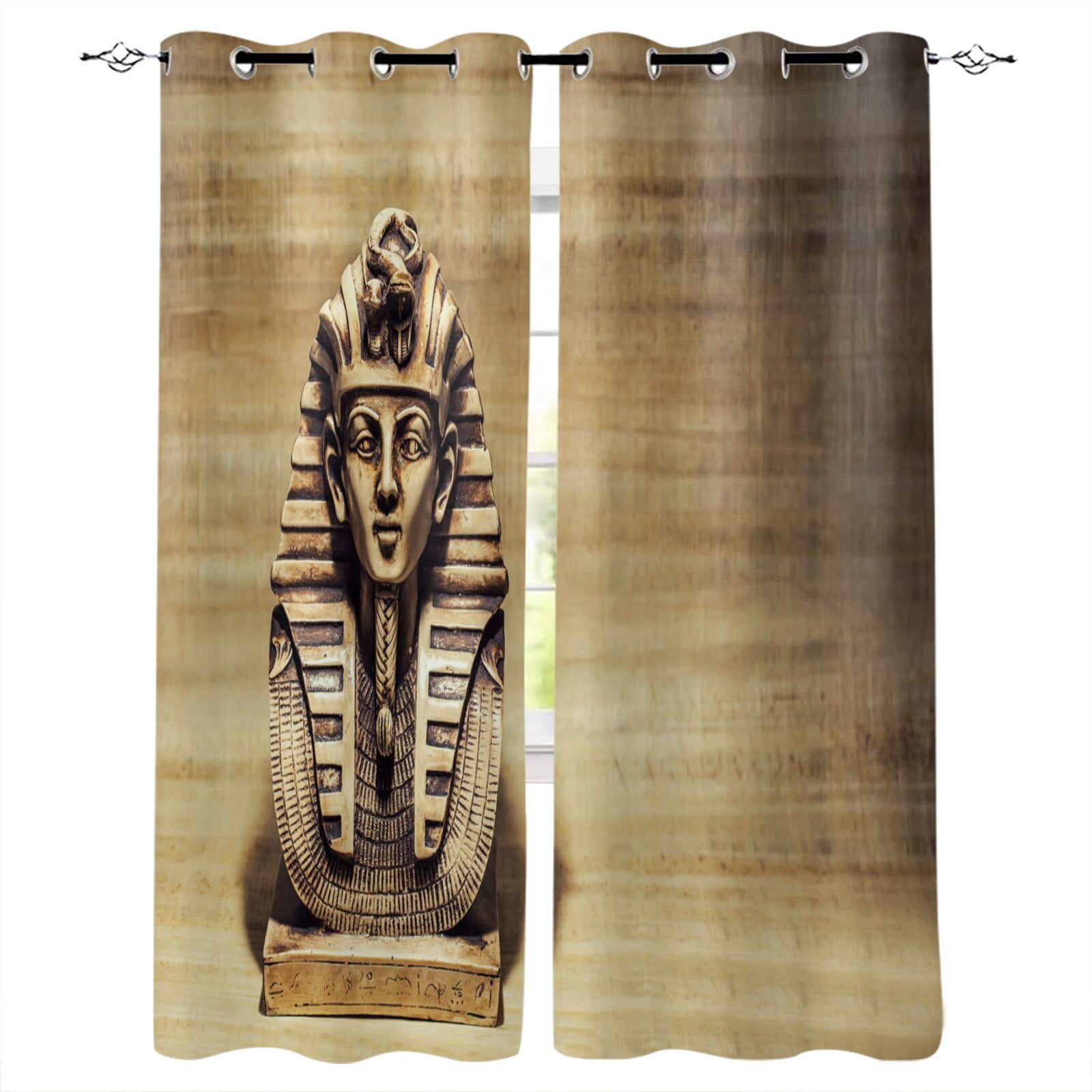 Egyptian Pictorial Pharaoh Culture Legend Window Treatments Curtains