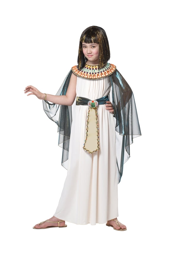 Egyptian Princess Queen Of The Nile Girls Fancy Dress Halloween Costume Xs