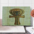 thumbnail image 1 of Egyptian Print Cutting Board, Papyrus Presenting the Key of Life Traditional Empire Egyptian, Decorative Tempered Glass Cutting and Serving Board, Large Size, Cream Orange, by Ambesonne, 1 of 1