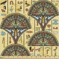 thumbnail image 1 of Ambesonne Egyptian Fabric by the Yard Upholstery, Folkloric Ornaments, 3 Yards, Multicolor, 1 of 4