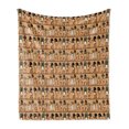 thumbnail image 1 of Egyptian Print Soft Flannel Fleece Blanket, Egyptology Mythological Cartoon Characters Archeology History Illustration, Cozy Plush for Indoor and Outdoor Use, 70" x 90", Multicolor, by Ambesonne, 1 of 5