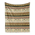 thumbnail image 1 of Egyptian Print Soft Flannel Fleece Throw Blanket, Colorful Abstract Borders Traditional Old Cairo Culture Indigenous Motifs, Cozy Plush for Indoor and Outdoor Use, 70" x 90", Multicolor, by Ambesonne, 1 of 6
