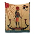 thumbnail image 1 of Egyptian Print Soft Flannel Fleece Throw Blanket, Sun Old Egyptian Timeless Grace Antique Tradition Illustration, Cozy Plush for Indoor and Outdoor Use, 50" x 70", Multicolor, by Ambesonne, 1 of 5