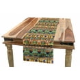 thumbnail image 1 of Egyptian Print Table Runner, Motifs Pattern Lily Flower and Scarab Abstract Design, Dining Room Kitchen Rectangular Runner, 16" X 90", Beige Seafoam, by Ambesonne, 1 of 1