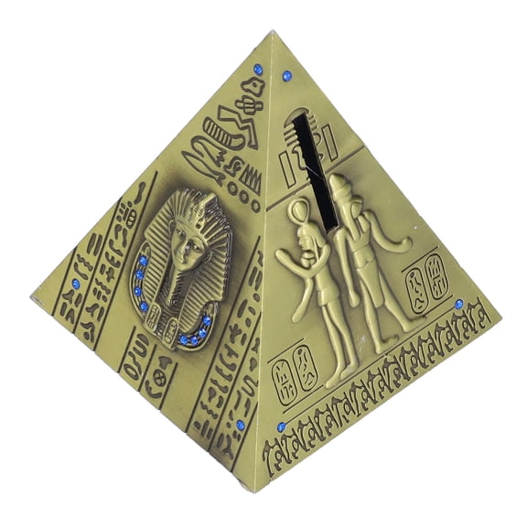 Egyptian Pyramid Model Large Decorative Figurine, 5.7 x 4.3 in / 14.5 x 10.8 cm, Retro Metal Classic Ornament for Home Decor