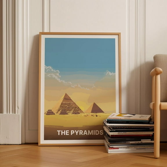 Egyptian Pyramids And Sphinx Poster, Sahara Desert Travel Wall Art, Home Decor, Adventure Theme, C20-1991 Wall Art, Modern Wall Decor, 16x24 UNFRAMED