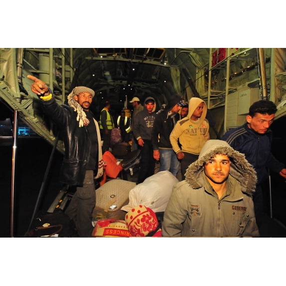 Egyptian Refugees Arrive In Cairo After Evacuation From Libya And Tunisia Aboard A U.S. Air Force Transport Responding To The Humanitarian Crisis Caused By Civil War In Libya. March 6 2011. History