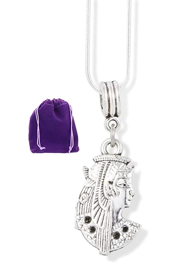 Egyptian Royalty Formal Head Dress Charm Snake Chain Necklace