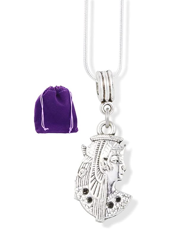 Egyptian Royalty Formal Head Dress Stainless Steel Snake Chain Charm Necklace