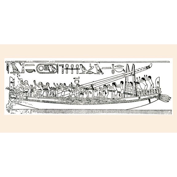 Egyptian Seagoing Ship From Around 2600 B.c.  From The Romance Of The Merchant Ship, Published 1931. by Hilary Jane Morgan / Design Pics (19 x 9)